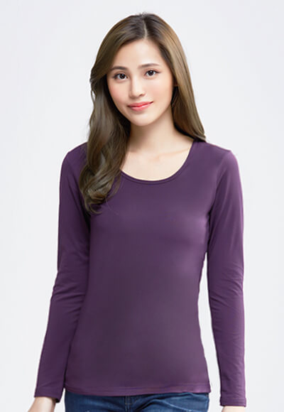 MIT溫灸刷毛圓領發熱衣(羅蘭紫 女S-2XL) MIT溫灸刷毛圓領發熱衣(羅蘭紫 女S-2XL)
