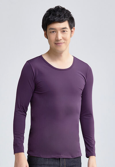 MIT溫灸刷毛圓領發熱衣(羅蘭紫 男S-3XL) MIT溫灸刷毛圓領發熱衣(羅蘭紫 男S-3XL)