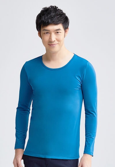 MIT溫灸刷毛圓領發熱衣(翡翠藍 男S-3XL) MIT溫灸刷毛圓領發熱衣(翡翠藍 男S-3XL)