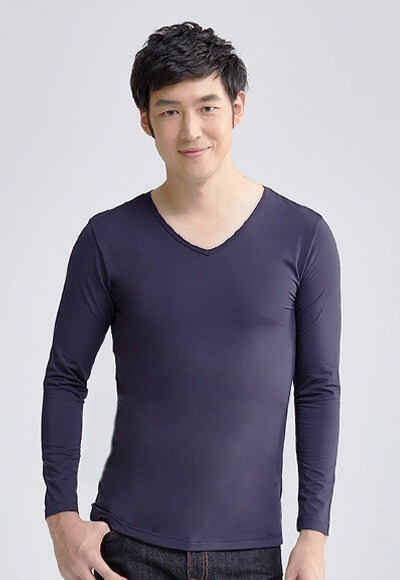 MIT溫灸刷毛V領發熱衣(湛海藍 男S-3XL) MIT溫灸刷毛V領發熱衣(湛海藍 男S-3XL)