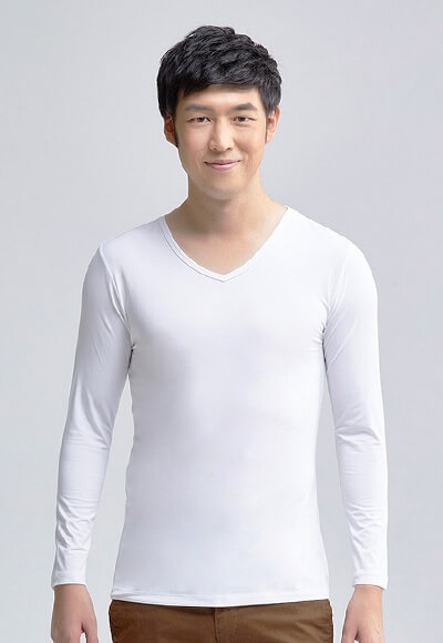 MIT溫灸刷毛V領發熱衣(純淨白 男S-3XL) MIT溫灸刷毛V領發熱衣(純淨白 男S-3XL)