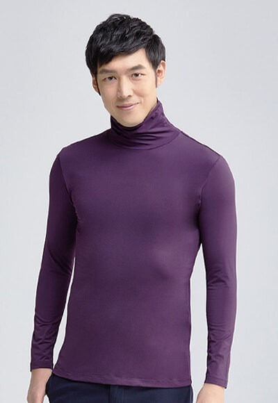 MIT溫灸刷毛高領發熱衣(羅蘭紫 男S-3XL) MIT溫灸刷毛高領發熱衣(羅蘭紫 男S-3XL)