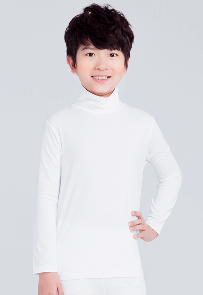 MIT溫灸刷毛高領發熱衣(純淨白 童70-150) MIT溫灸刷毛高領發熱衣(純淨白 童70-150)