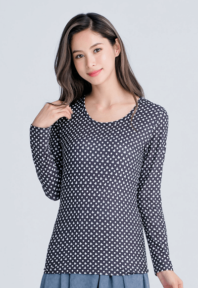 米奇點點溫灸刷毛圓領發熱衣(黑白色 女S-2XL) 米奇點點溫灸刷毛圓領發熱衣(黑白色 女S-2XL)