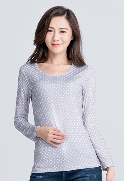 米奇點點溫灸刷毛圓領發熱衣(灰白色 女S-2XL) 米奇點點溫灸刷毛圓領發熱衣(灰白色 女S-2XL)