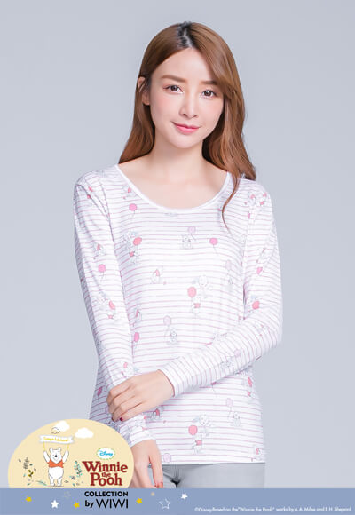 氣球維尼溫灸刷毛圓領發熱衣(戀愛粉 女S-2XL) 氣球維尼溫灸刷毛圓領發熱衣(戀愛粉 女S-2XL)