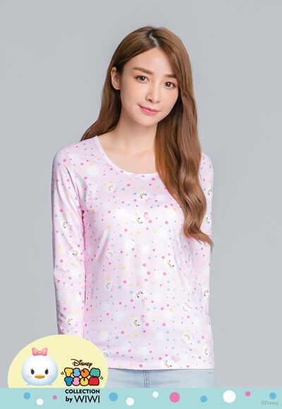 水玉黛西TsumTsum溫灸刷毛圓領發熱衣(戀愛粉 女S-2XL) 水玉黛西TsumTsum溫灸刷毛圓領發熱衣(戀愛粉 女S-2XL)
