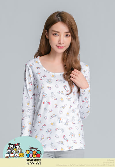 好友TsumTsum溫灸刷毛圓領發熱衣(純淨白 女S-2XL) 好友TsumTsum溫灸刷毛圓領發熱衣(純淨白 女S-2XL)