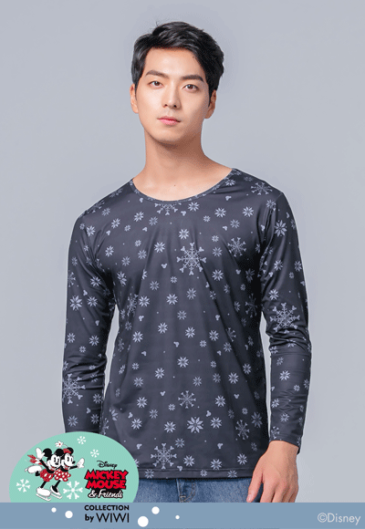 冰霜米奇溫灸刷毛圓領發熱衣(經典黑 男S-3XL) 冰霜米奇溫灸刷毛圓領發熱衣(經典黑 男S-3XL)